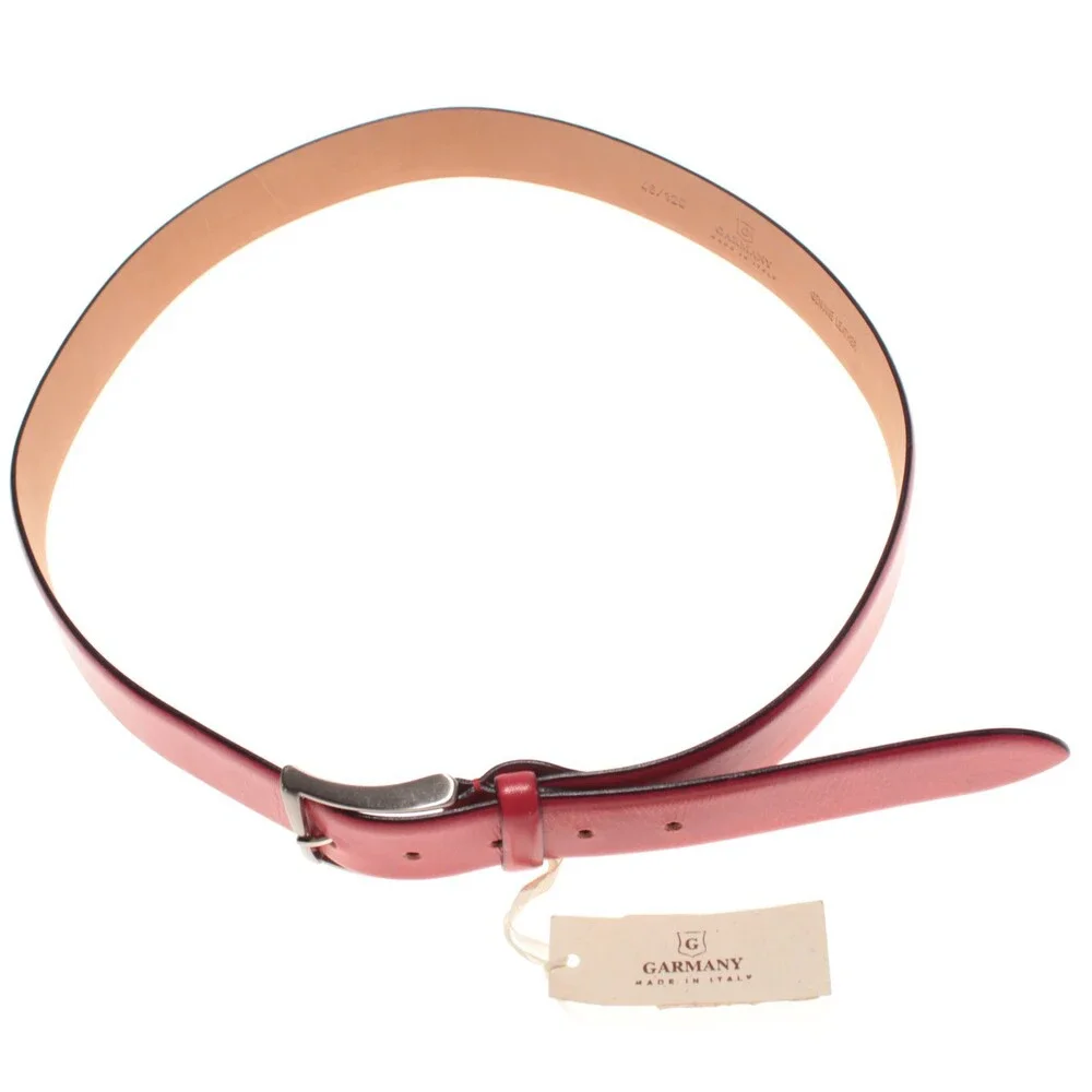 Garmany NWT Classic Belt Size 120 (US 46) in Solid Red Leather Made in Italy